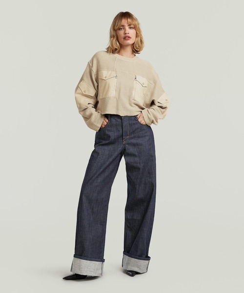 「G-STAR」 スウェットカットソー X-SMALL ダークブラック レディースの画像