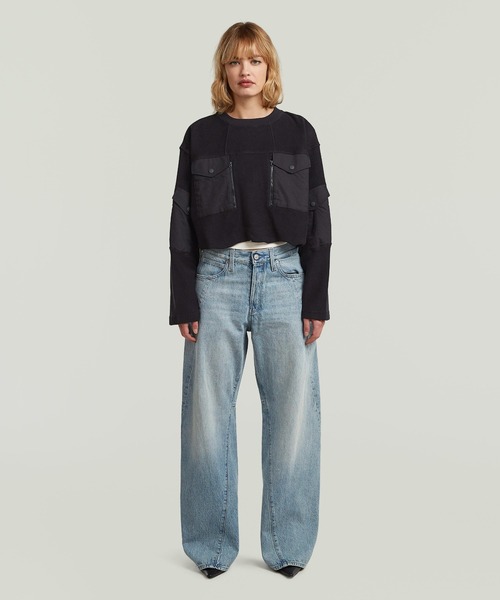 「G-STAR」 スウェットカットソー X-SMALL ダークブラック レディースの画像