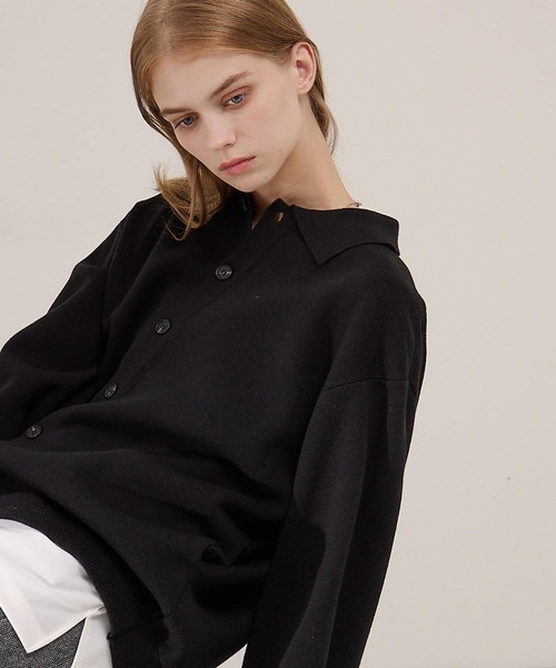 「EMMA CLOTHES」 ニットカーディガン M ブラック メンズ_画像4