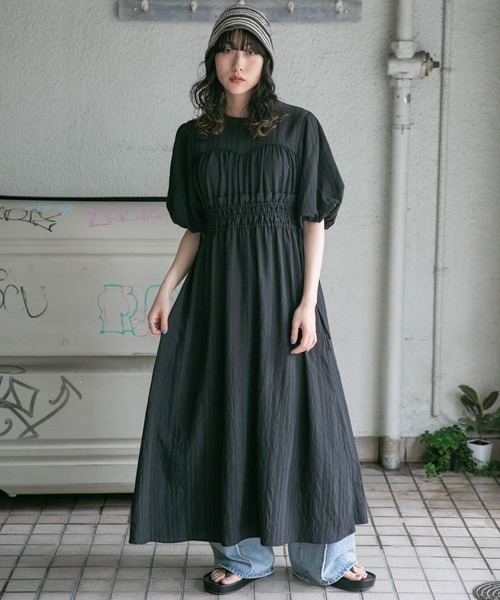 「KBF」 半袖ワンピース 38 ブルー レディース_画像3