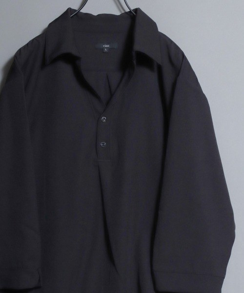 ANPAS（アンパス） 七分袖 シャツ Skipper-Neck 3/4 Sleeve Shirt / 七