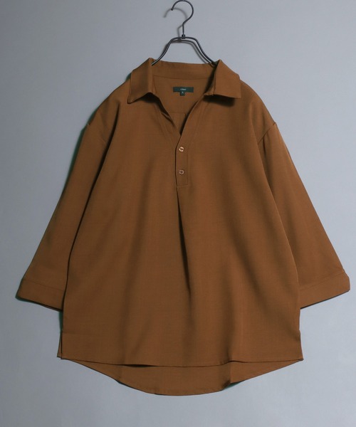 ANPAS（アンパス） 七分袖 シャツ Skipper-Neck 3/4 Sleeve Shirt / 七