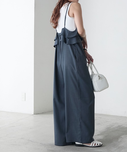 「BONLECILL」 キャミソールワンピース L チャコールグレー レディース_画像7