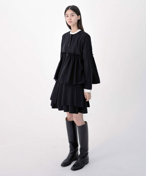 「Bshop」 「eunoia」プリーツスカート S ブラック レディース_画像2