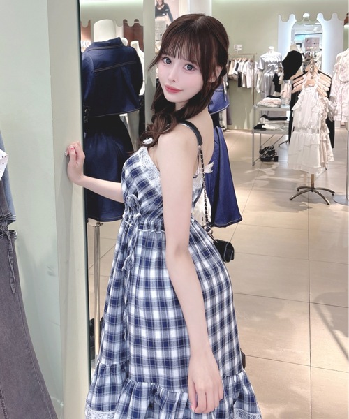PARK by one way レース切り替えキャミワンピース one way（ワンウェイ） ワンピース 夏 レースフリルキャミワンピース