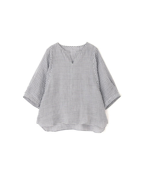 「human woman」 半袖ブラウス MEDIUM チャコールグレー レディース_画像2