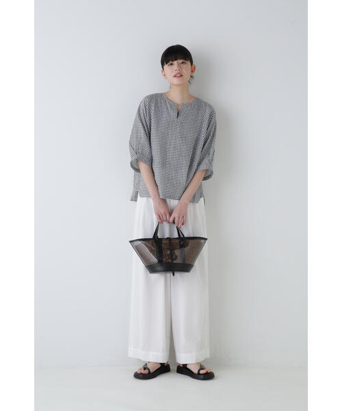 「human woman」 半袖ブラウス MEDIUM チャコールグレー レディース_画像3