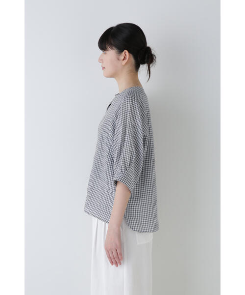 「human woman」 半袖ブラウス MEDIUM チャコールグレー レディース_画像5