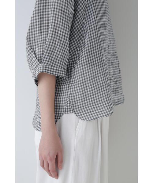 「human woman」 半袖ブラウス MEDIUM チャコールグレー レディース_画像9