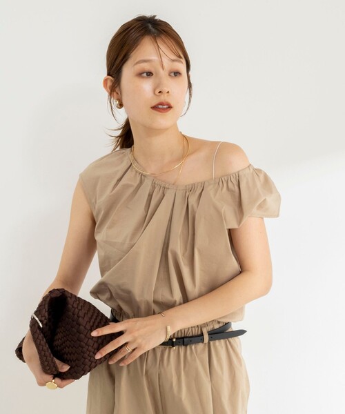 NOLLEY'S　ウォッシャブルラッフルパーツ付きオールインワン NOLLEY'S（ノーリーズ） オールインワン ウォッシャブルギャザー2WAY