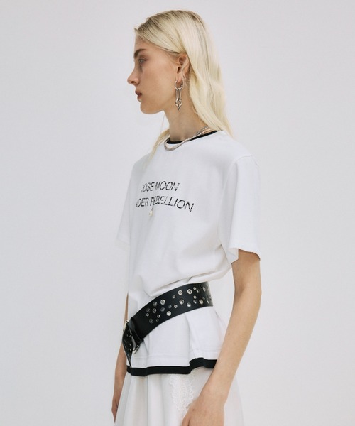 JOSE MOON（ジョゼムーン） tシャツ 半袖 RINGER T-SHIRT with PEARL