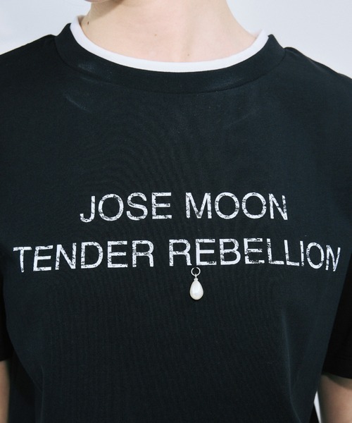 JOSE MOON（ジョゼムーン） tシャツ 半袖 RINGER T-SHIRT with PEARL