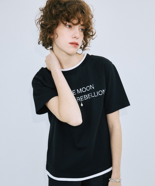 JOSE MOON（ジョゼムーン） tシャツ 半袖 RINGER T-SHIRT with PEARL