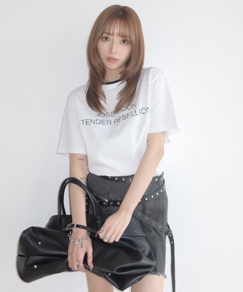 JOSE MOON（ジョゼムーン） tシャツ 半袖 RINGER T-SHIRT with PEARL