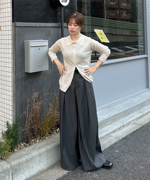 「feepur」 ニットカーディガン MEDIUM ブラック レディース_画像7