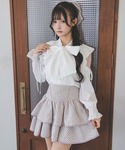 ブラウス シャツ ショルダーレースフリルリボン...の詳細画像2