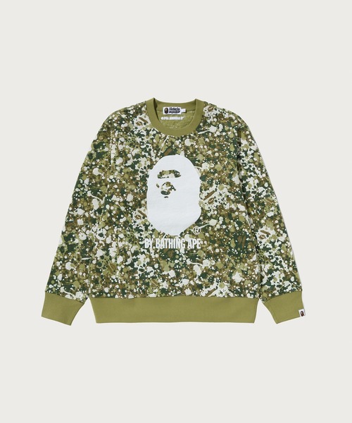 A BATHING APE カモ柄 カレッジ ロゴ クルーネック スウェット A BATHING APE（アベイシングエイプ） トレーナー スウェット SPLASH