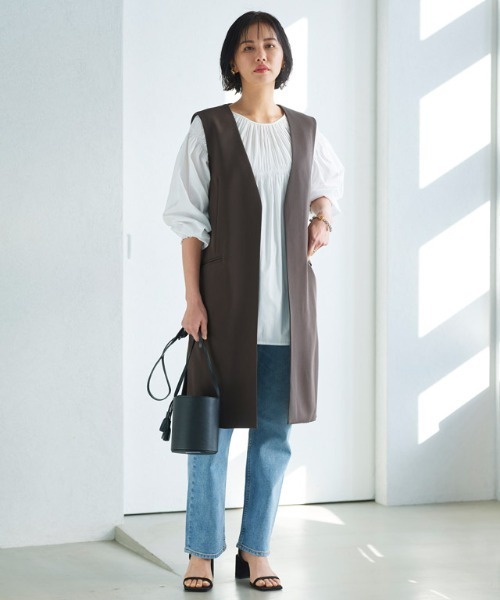 ベスト ジレ RASW ノーカラージレ レディース RASW ベスト ジレ ノーカラージレ レディース : ZOZOTOWN Yahoo