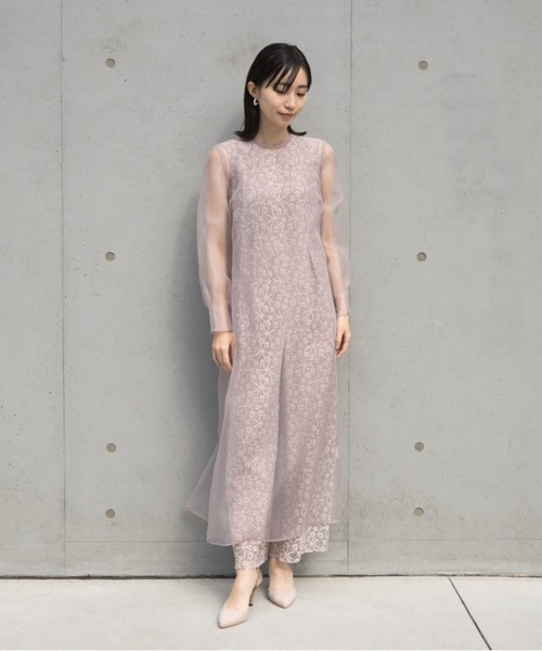 kaene（カエン） パンツドレス シアーレイヤードオールインワン