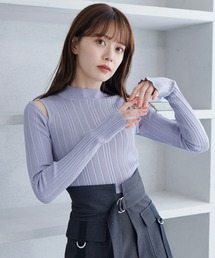 LADYMADE ニット セーター スリットショルダー2WAYリブニット