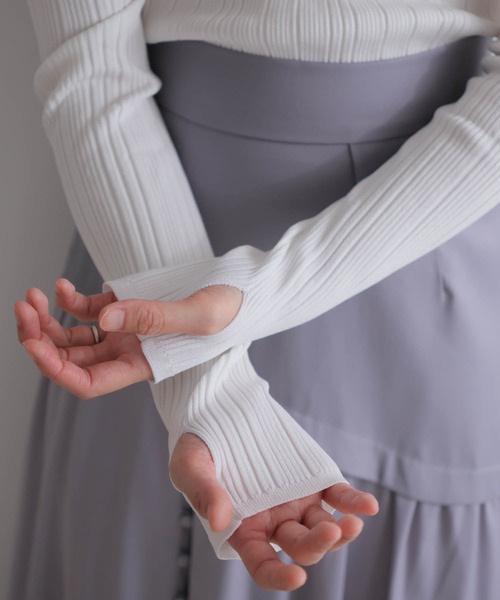 LADYMADE ニット セーター スリットショルダー2WAYリブニット