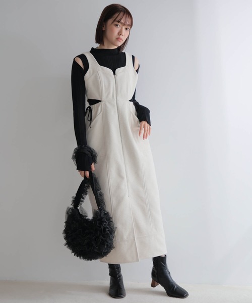 レディメイド LADYMADE スリットショルダー2WAYリブニット （ブラック） スリットショルダー2WAYリブニット（ニット）｜LADYMADE（レディ