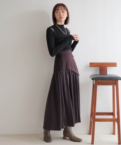 LADYMADE ニット セーター スリットショルダー2WAYリブニット