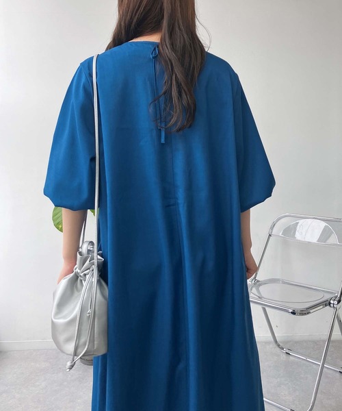 AS KNOW ワンピース 結んでバックリボン ボリューム袖 バサリ