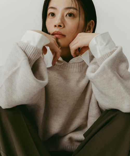 ANDMARY ホワイトニットセーター 長袖 ANDMARY ホワイトニットセーター 長袖 ANDMARY ホワイトニットセーター