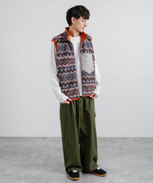 KRIFF MAYER（クリフメイヤー） ベスト ジレ 柄ボアひっくりボアベスト