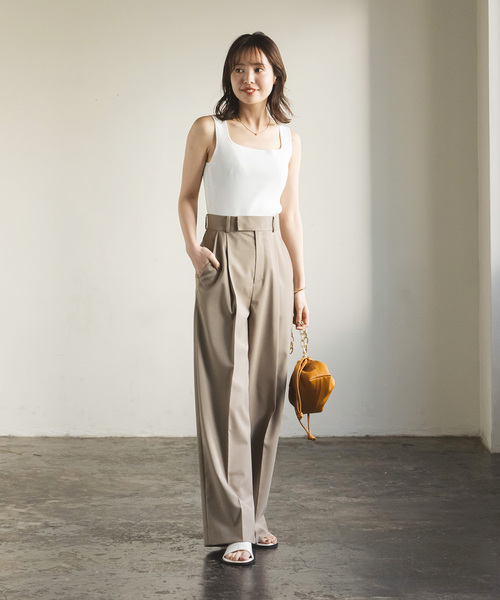 NOBLE ニュアンス2wayタンクトップ NOBLE（ノーブル） タンクトップ ニュアンス2WAYニットタンク