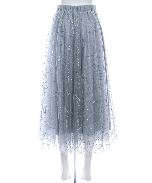 【希少】ELISABETTA スパンコール付き ロング チュールスカート angelique-lab_2017ss-tulleskirt