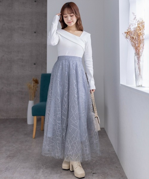beauty and youth スパンコールチュールスカート BEAUTY&YOUTH UNITED ARROWS（ビューティーアンドユース