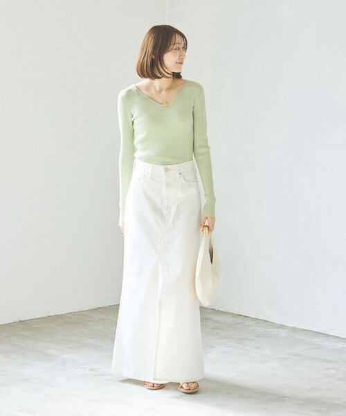 NOBLEシアーラメリブニット NOBLE ニット レディース シアーラメリブニット : ZOZOTOWN