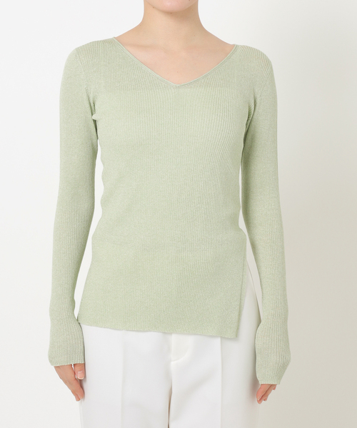 NOBLEシアーラメリブニット NOBLE ニット レディース シアーラメリブニット : ZOZOTOWN