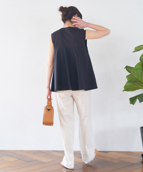 ✨綿100%✨ スピックアンドスパン ビスチェコンビノースリプルオーバー 黒 Spick＆Span tシャツ Tシャツ ビスチェコンビノースリプル