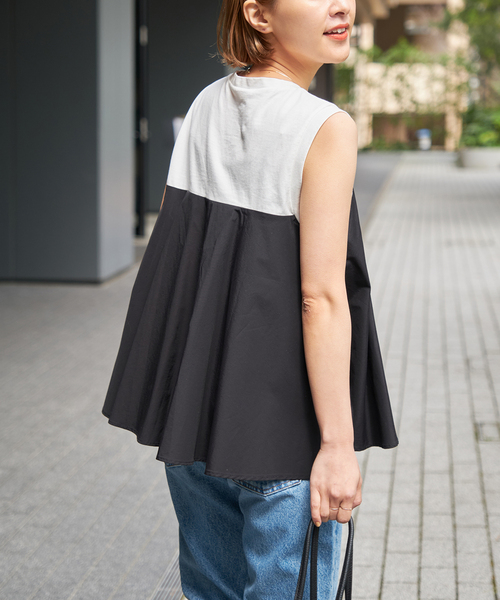 ✨綿100%✨ スピックアンドスパン ビスチェコンビノースリプルオーバー 黒 Spick＆Span tシャツ Tシャツ ビスチェコンビノースリプル