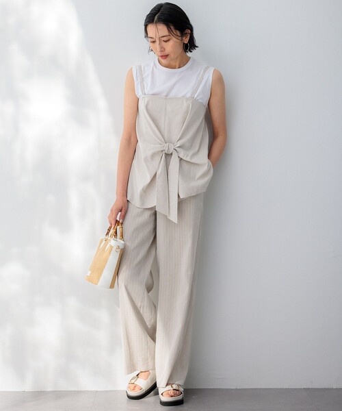 新規購入 23区 ブラウス シャツ 「洗える」リネンレーヨンストレッチ トップス