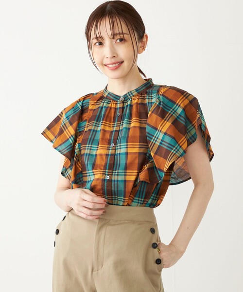 SHIPS - 【新品タグ付き】SHIPS  シップス　マドラスチェックブラウス SHIPS Colors シャツ ブラウス Colors:「手洗い可能」マドラス