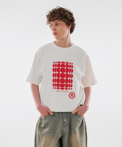 WISH FOR EVER（ウィッシュフォーエバー） tシャツ DRAW CODE DOT ART