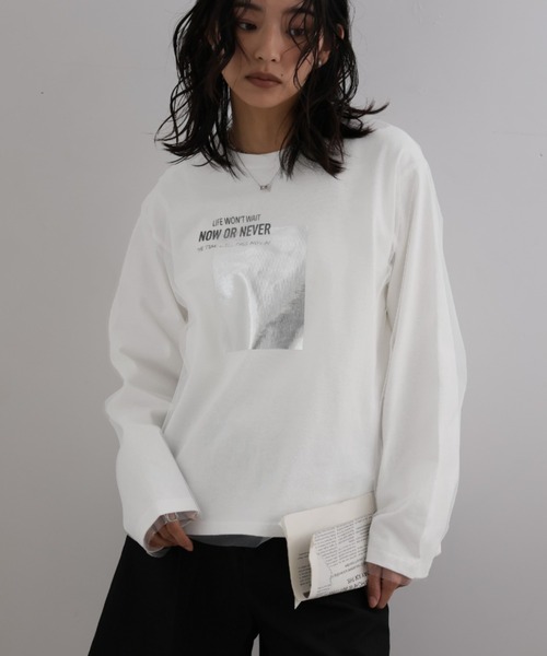 tシャツ チュール重ね箔ロゴロンT レディース : ZOZOTOWN Yahoo!店 