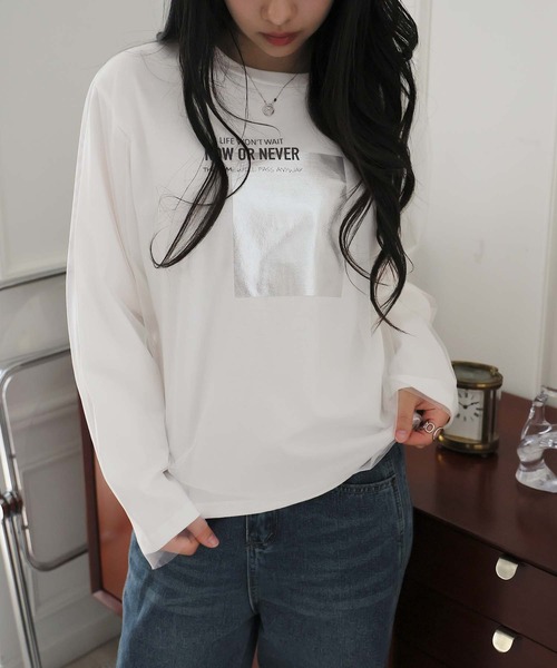tシャツ チュール重ね箔ロゴロンT レディース : ZOZOTOWN Yahoo!店 