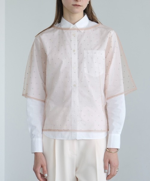 CLANE（クラネ） CLANE RHINESTONE SHEER TOPS 17105-1112 レディース 