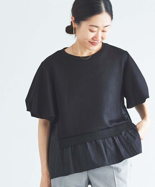 tシャツ バルーンスリーブキリカエプルオーバー レディース