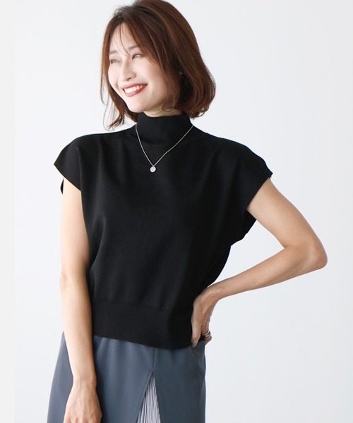 ニット セーター ”秋のTシャツ”はこれに決まり半袖ニットタートル レディース Ehre style ニット セーター ”秋のTシャツ”はこれに決まり半袖