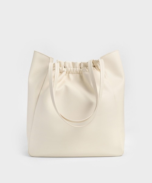 Charles＆Keith Brigette ブリジット ルーシュドトートバッグ CHARLES & KEITH Brigette ブリジット ルーシュドトートバッグ