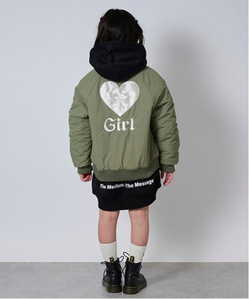X-girl Stages ワンピース 総柄配色パーカーワンピース キッズ
