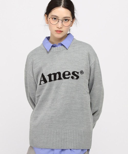 ニット セーター K-POPアイドル着用「UNISEX」AMES WORLDWIDE／ベーシックプルオーバーニット レディース メンズ AMESーWORLDWIDE ニット セーター K-POPアイドル着用「UNISEX