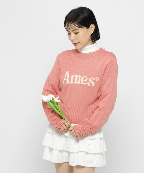 ニット セーター K-POPアイドル着用「UNISEX」AMES WORLDWIDE／ベーシックプルオーバーニット レディース メンズ