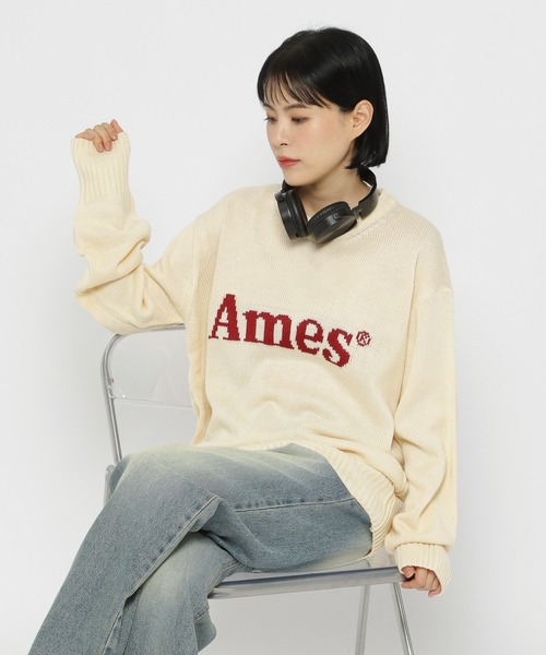 ニット セーター K-POPアイドル着用「UNISEX」AMES WORLDWIDE／ベーシックプルオーバーニット レディース メンズ AMESーWORLDWIDE ニット セーター K-POPアイドル着用「UNISEX
